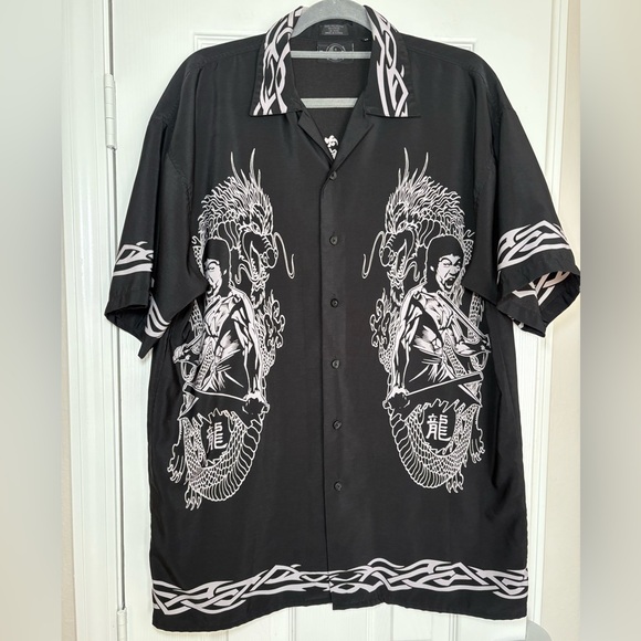 Bruce Lee Vintage Dragon Button Down shirt size Medium - Picture 1 of 6